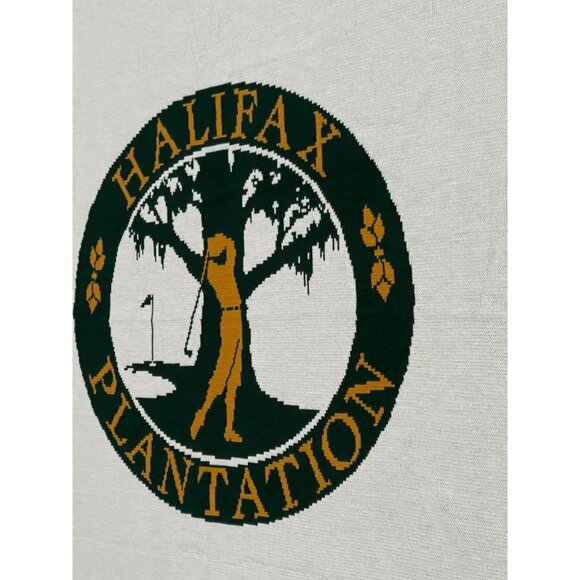 HALIFAX PLANTATION Logo Knits Blanket White Green 67x63 - Picture 4 of 9
